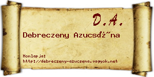 Debreczeny Azucséna névjegykártya